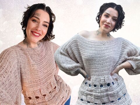 Häkelanleitung 1-BOBBEL-PULLI "VINTAGE XMAS"