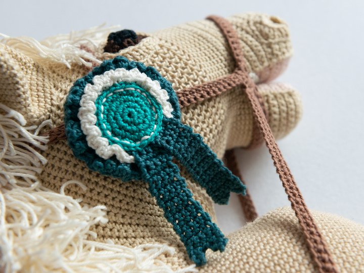 Häkelanleitung Tunierschleife Hobby Horse, DIY Anleitung Rosette Spielpferd