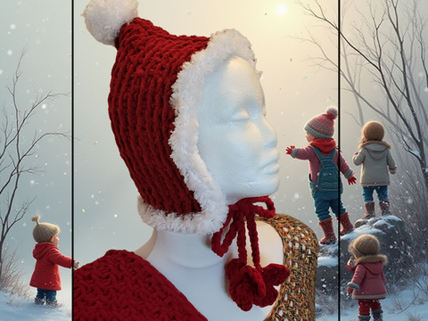 Weihnachtsmütze Santa Claus – Kindermütze, tunesisch gehäkelt (Anfänger)