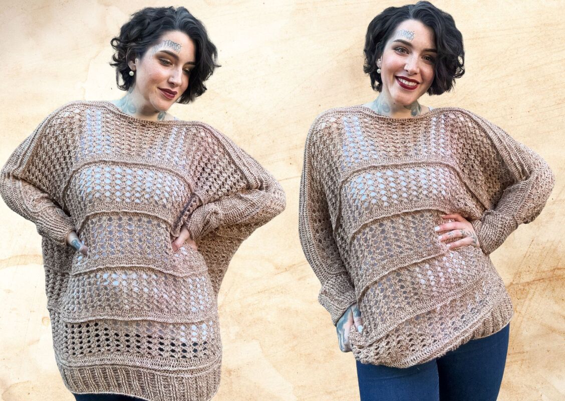 Häkelanleitung Fledermauspulli "GLAMOUR COFFEEGIRL"