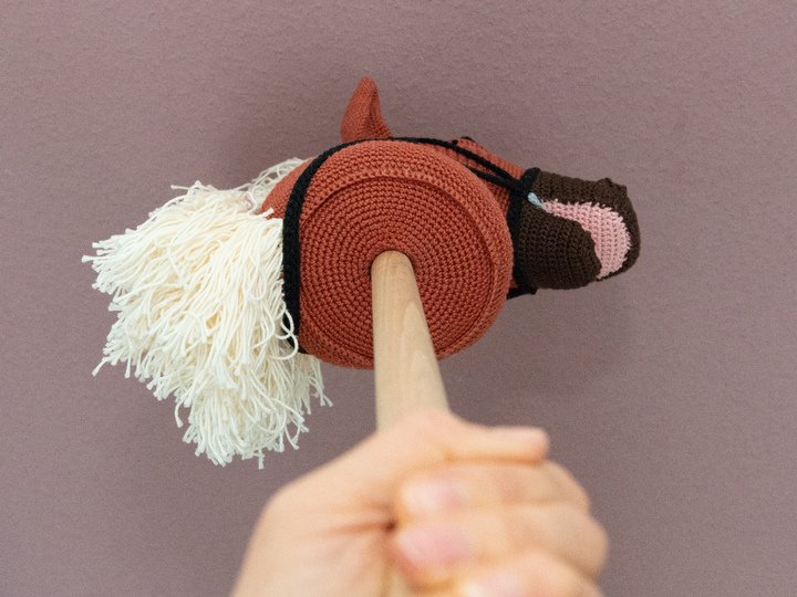 Hobby Horse Häkelanleitung, Anleitung Steckenpferd mit Blesse zum häkeln