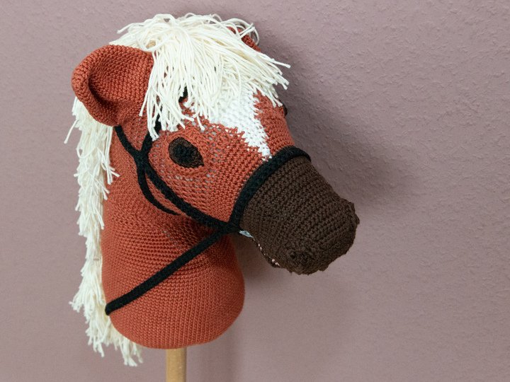Hobby Horse Häkelanleitung, Anleitung Steckenpferd mit Blesse zum häkeln