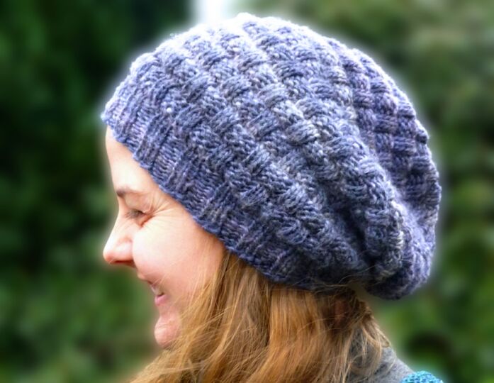 Basketweave Hat, beanie, reversible, knitting pattern