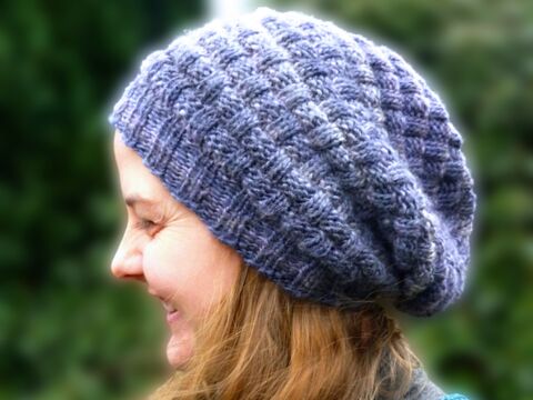 Basketweave Mütze, Beanie, Wendemütze, Korbflechtmuster, Strickanleitung