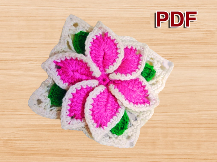 3D Blumen Quadrat-Motiv PDF + Video-Tutorial – Video nur auf Englisch