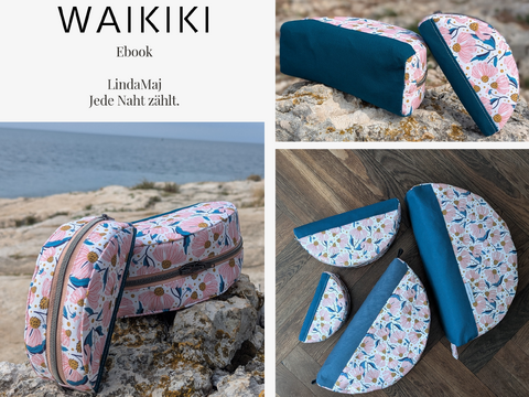 Anleitung Halbrunde Kosmetiktasche "Waikiki" in vier Größen
