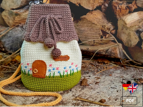 T17 Häkelanleitung: Kleine Umhängetasche, Geschenkbeutel, Geschenktasche