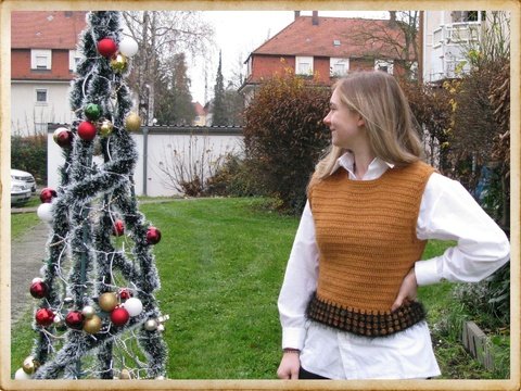 Häkelanleitung  Pullunder mit passenden Loop Franzi