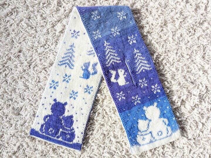 Steckschal "Wintertraum" - Doubleface Strickanleitung