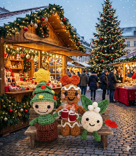 Crochet Christmas Minis – Three Little Figures in One Pattern (EN & DE)