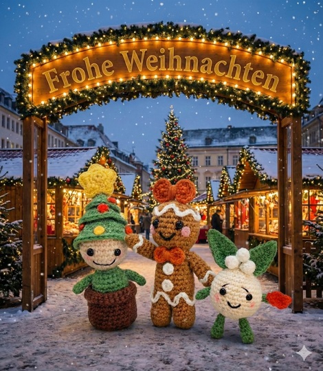 Crochet Christmas Minis – Three Little Figures in One Pattern (EN & DE)