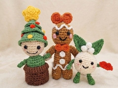 Trio Häkelanleitung Krümelchen Keks, Tiny Tannenbaum und MIsty- Mistelzweig