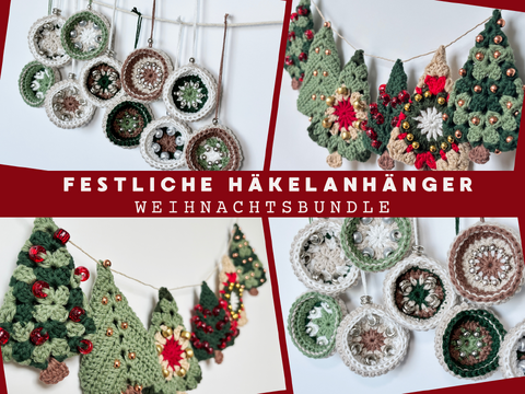 Christmas Tree and Christmas Bauble, Christmas Ornaments Granny Square Tree