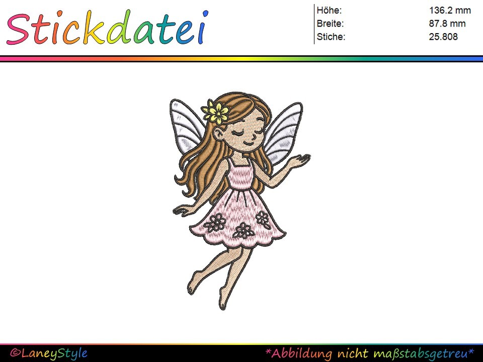 Stickdatei Zauberhafte Blumenfee