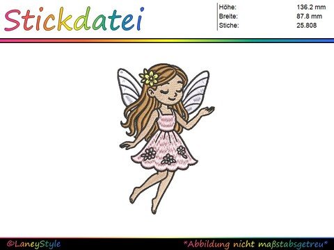 Stickdatei Zauberhafte Blumenfee