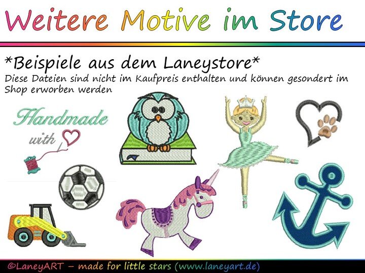 Stickmotiv Rentier mit Schneeflocken