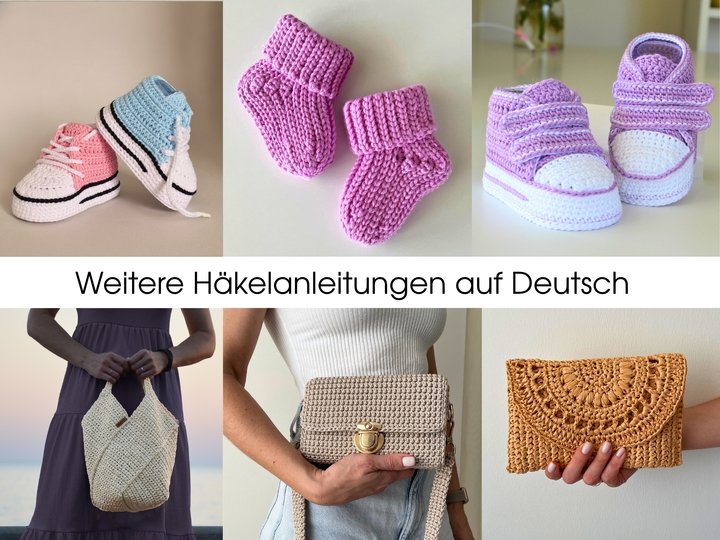 Crochet Baby Shoes Pattern – Low-Cut Baby Booties – 4 Sizes