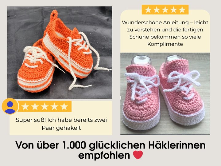 Crochet Baby Shoes Pattern – Low-Cut Baby Booties – 4 Sizes