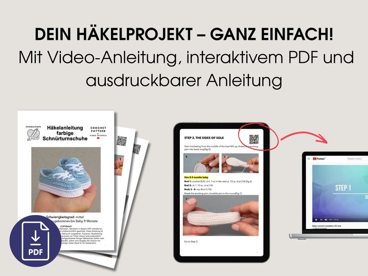 Crochet Baby Shoes Pattern – Low-Cut Baby Booties – 4 Sizes