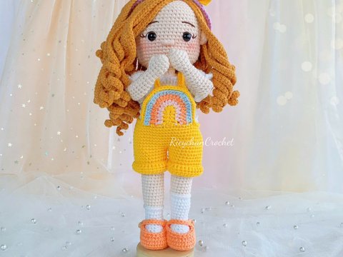 Doll Crochet Pattern (10-inch), Wendy Doll Amigurumi