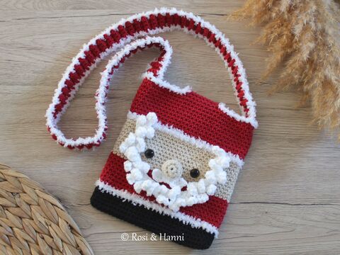 Häkelanleitung Tasche Weihnachtsmann