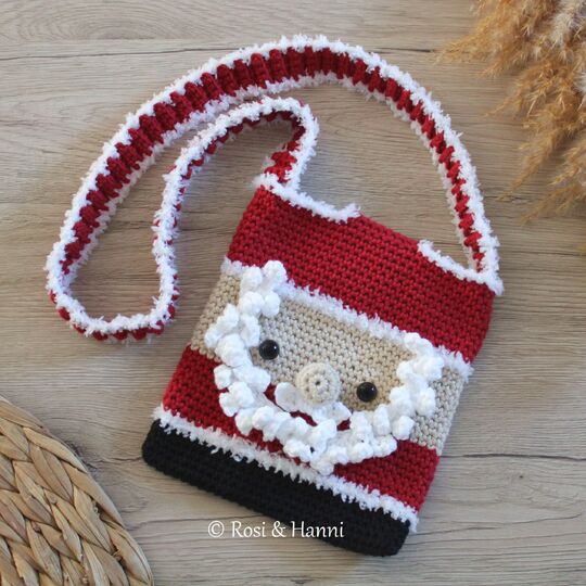 Häkelanleitung Tasche Weihnachtsmann