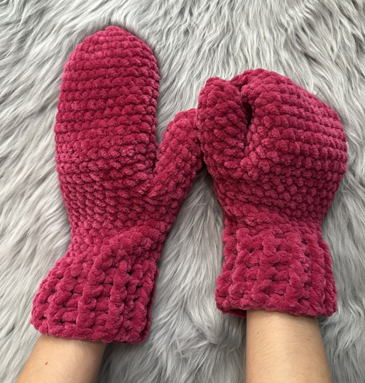 Handschuhe Damen Chenille