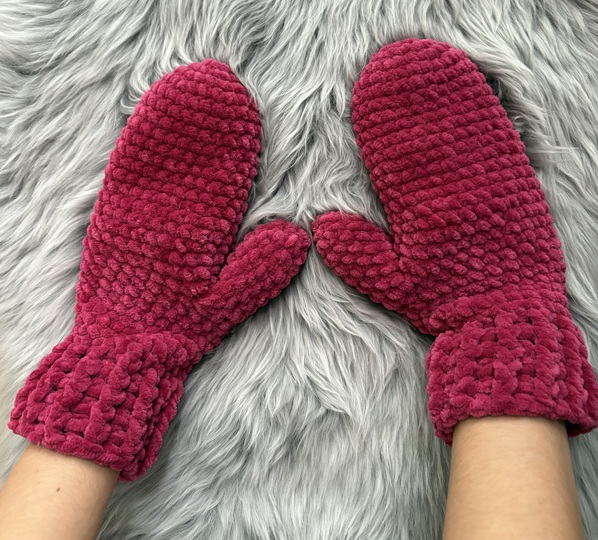 Handschuhe Damen Chenille
