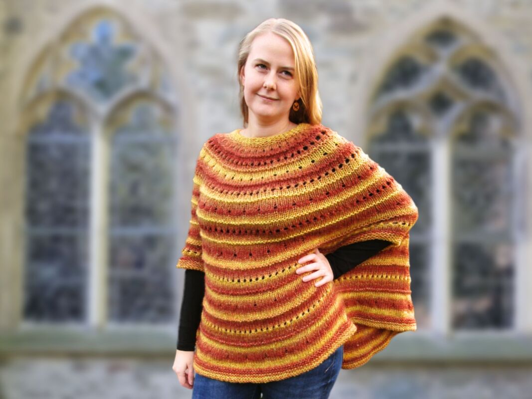 Mellea Poncho, Rundpasse, von oben nach unten, Anfänger