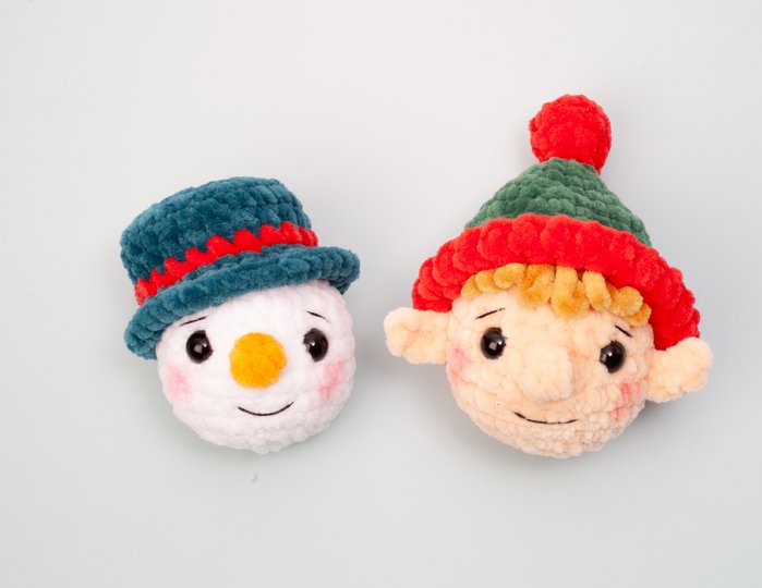 Crochet Christmas Ornaments Pattern Set – Santa Claus, Elf & Snowman