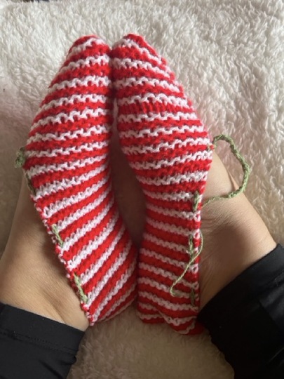 Strickanleitung Weihnachtsslipper