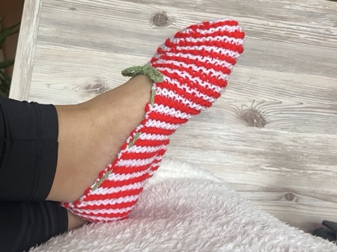 Strickanleitung Weihnachtsslipper