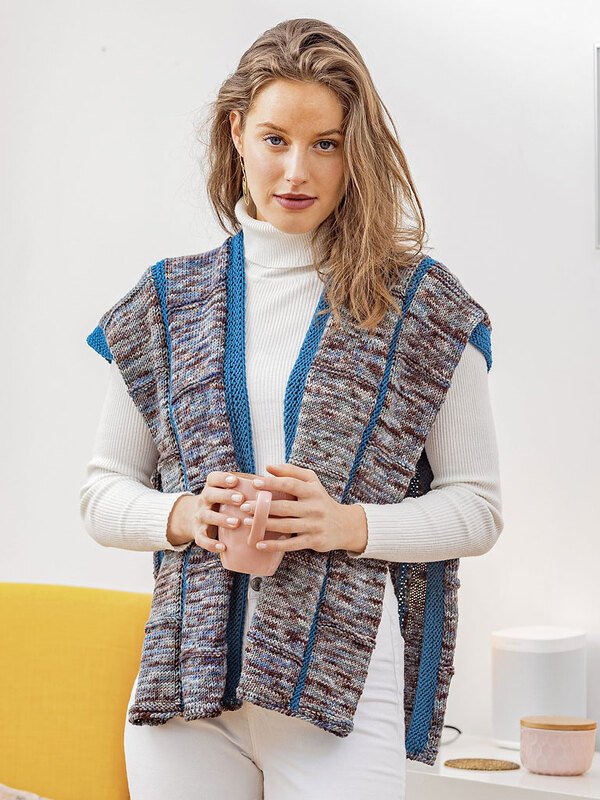 Weste, Patchwork- Patchwork Stricken - Bild 3