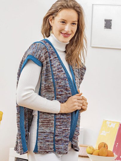 Weste, Patchwork- Patchwork Stricken