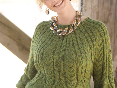 Pulli mit Zopf-Rippen-Passe