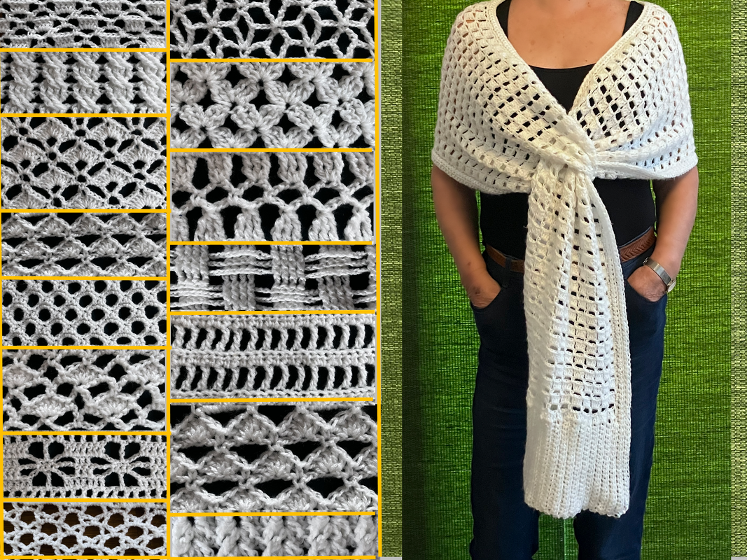 Schal / Stola – mit 20 Mustern zur Auswahl - Häkelanleitung