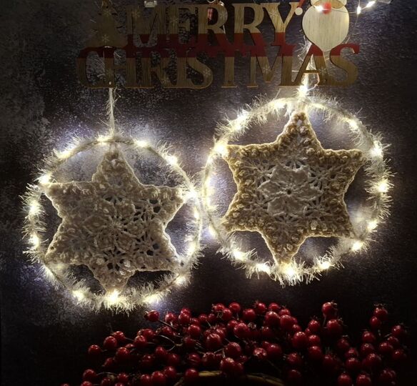 Häkelanleitung 3D-Stern , Fensterschmuck, Dekoration, Mandala