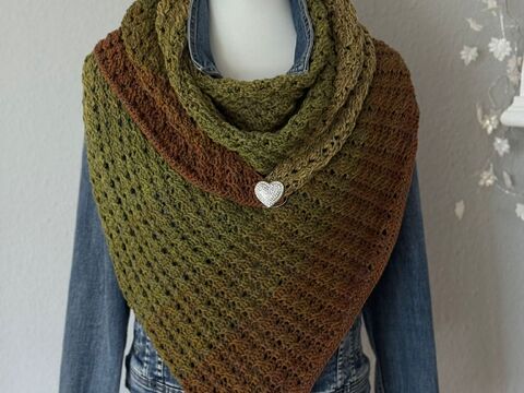 Häkelanleitung symmetrisches und asymmetrisches Tuch Kowi