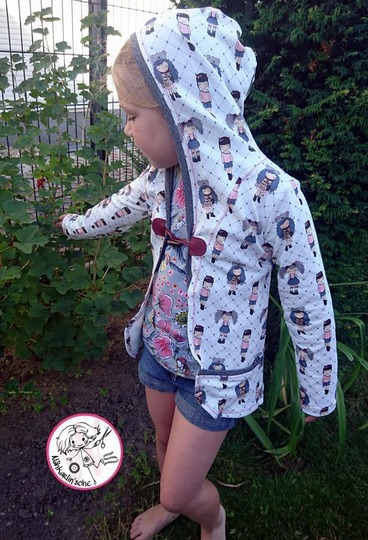 Schnittmuster Kinder Cardigan – Größe 74 bis 146 - Raffärmel & Kapuze