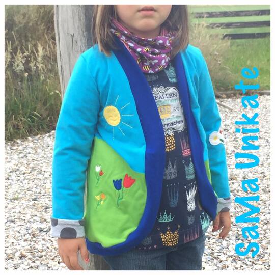 Schnittmuster Kinder Cardigan – Größe 74 bis 146 - Raffärmel & Kapuze