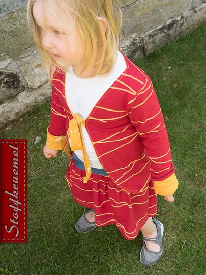 Schnittmuster Kinder Cardigan – Größe 74 bis 146 - Raffärmel & Kapuze