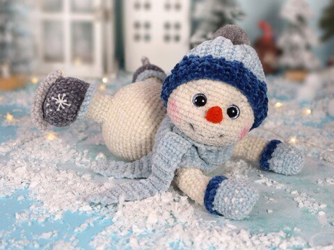 Häkelanleitung Schneemann Toni