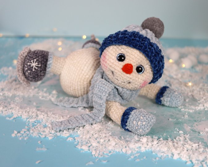 Häkelanleitung Schneemann Toni