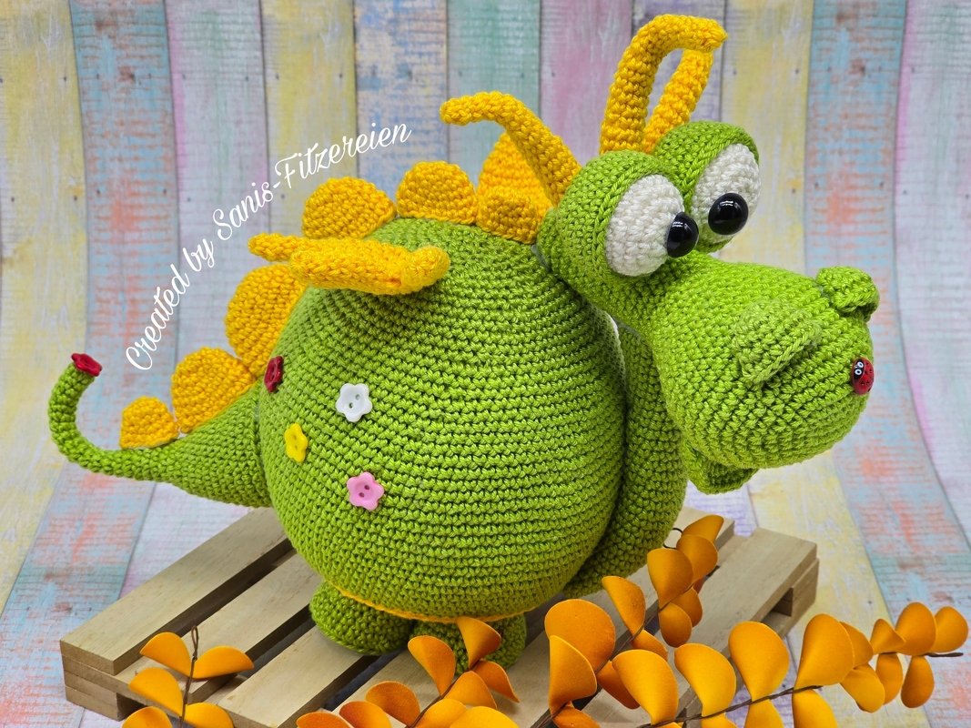 Häkelanleitung Kleiner kugelrunder Drache