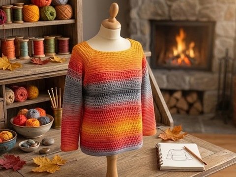 Häkelanleitung: RVO-Pullover "Herbstgefühle"