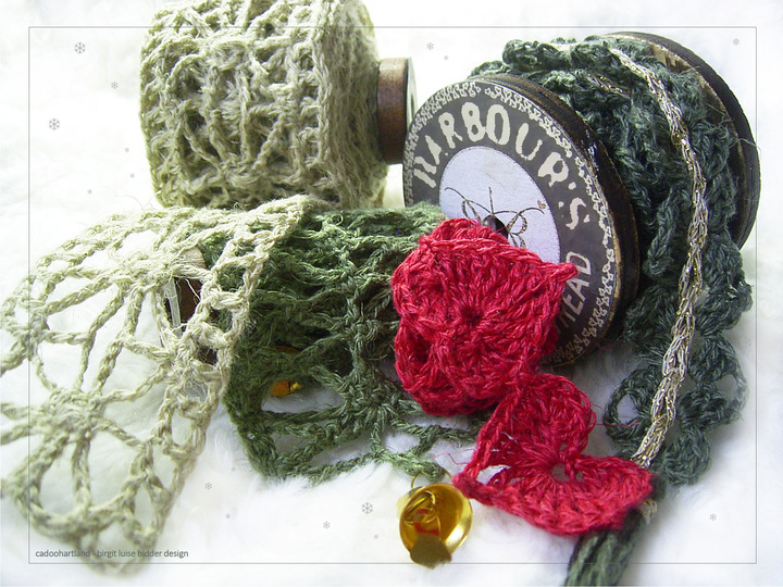 Crochet ribbons incl. gift tags, wrap with love and lace, Bandliebe (PDF)