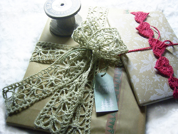 Crochet ribbons incl. gift tags, wrap with love and lace, Bandliebe (PDF)