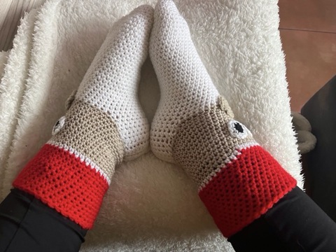 Weihnachtssocken häkeln Gr.35-37, Gr.38 bis 41