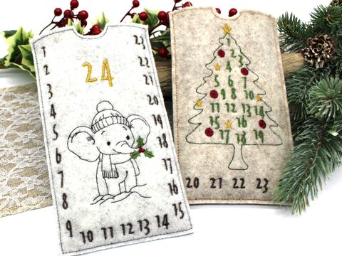 Stickdatei Schokohülle Adventskalender Advent Weihnachten
