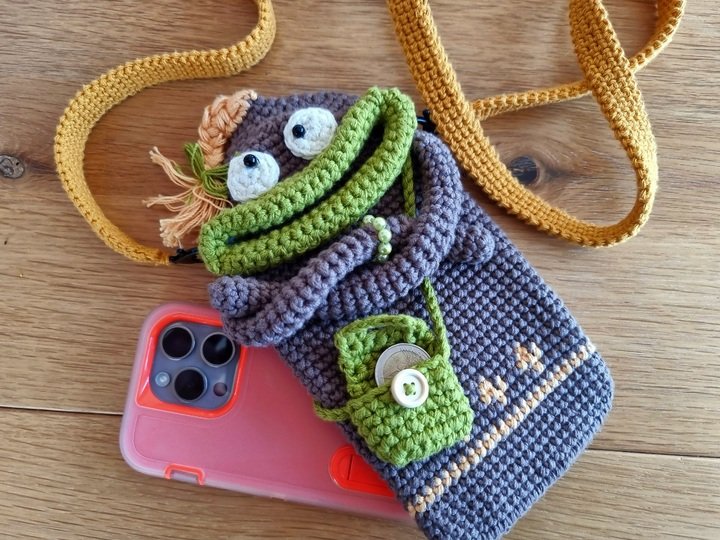 T4 Häkelanleitung. Kleine Umhängetasche. Handytasche. Kindertasche.